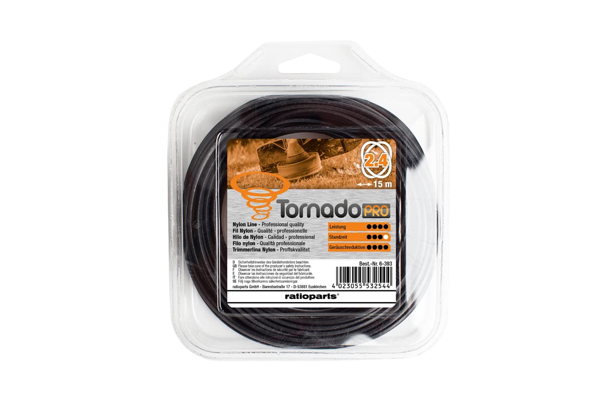 Ratioparts Nylon Line 2.4mm Tornado Copolymer 15m Trimmer Line - Black