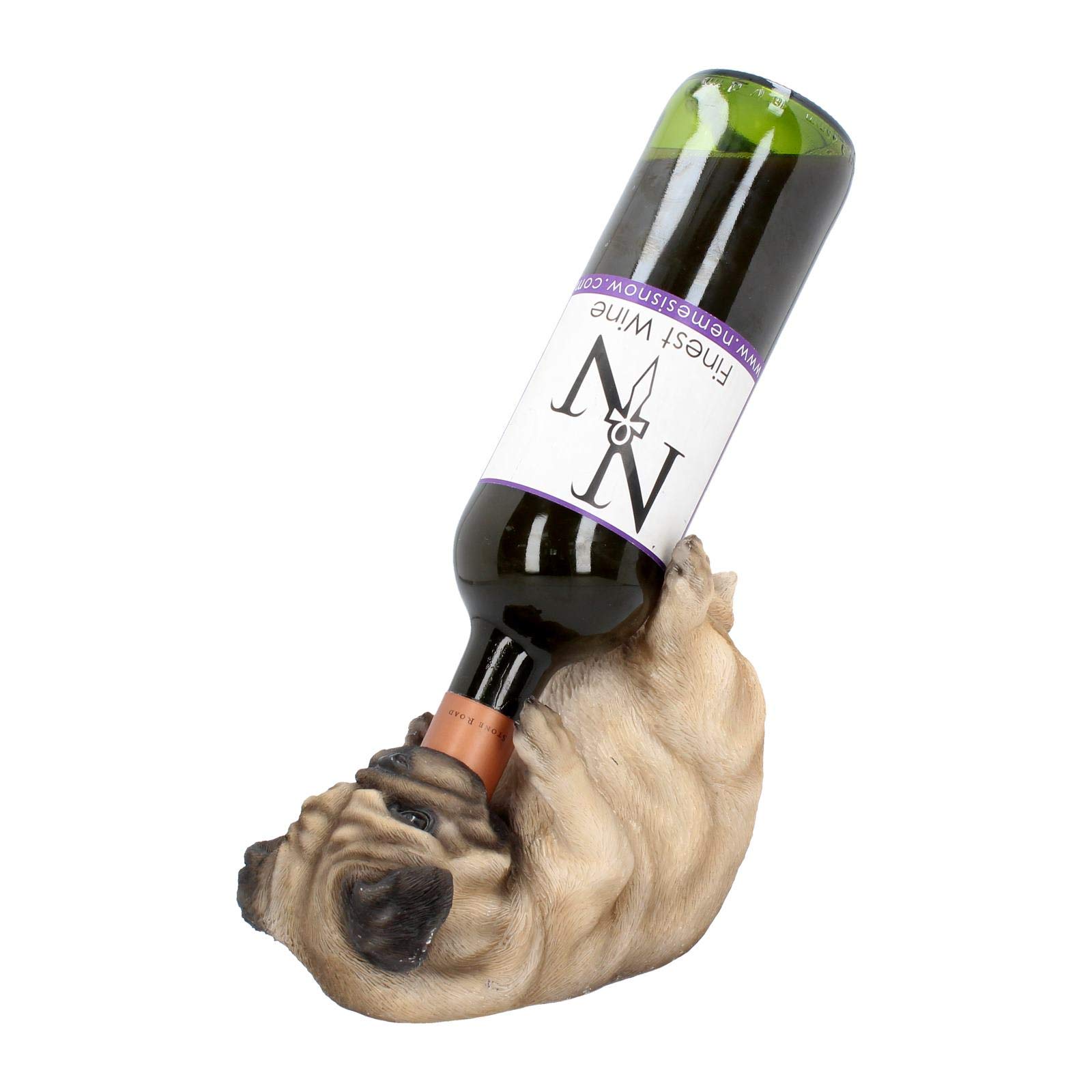 Nemesis Now Guzzlers Pug Wine Bottle Holder 21cm Fawn