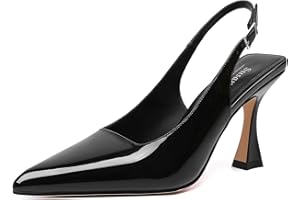 Susanny Slingback Kitten Heels Elegant Dressy Pumps for Women Closed Pointy Toe Sexy Chunky High Heels Wedding Bride Prom Party Dress Shoes