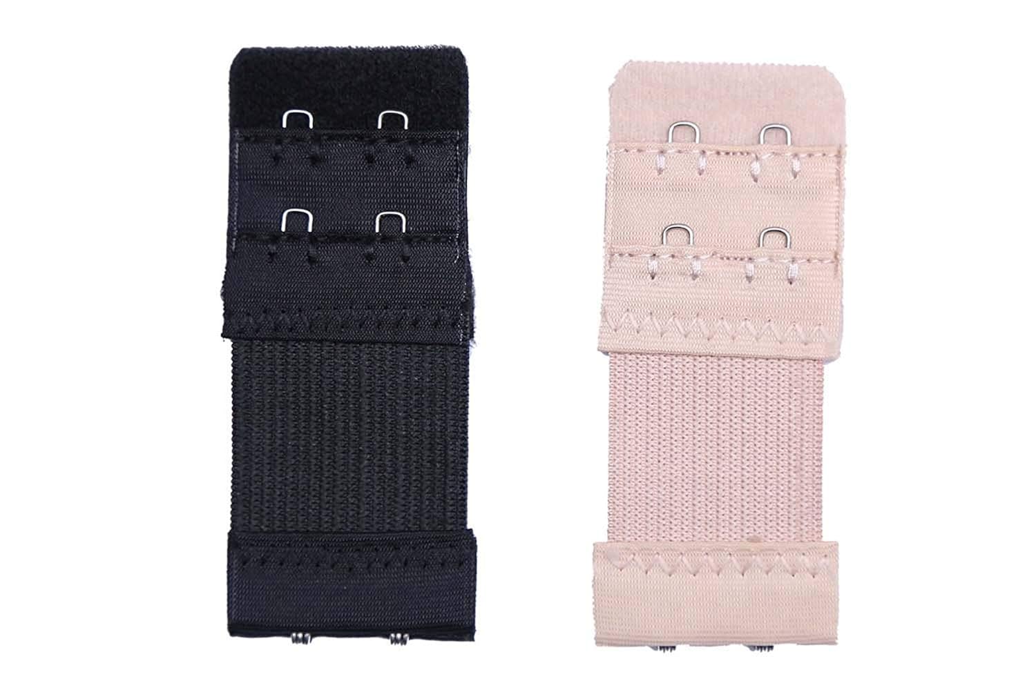 Glus Polyester Women's Bra Extender With Extra Long ElasticPack of 2