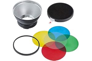 Godox AD-R14 Standard Reflector with Honeycomb and 5 Color Filters for Godox AD300Pro AD400Pro Outdoor Flash (Godox Mount)