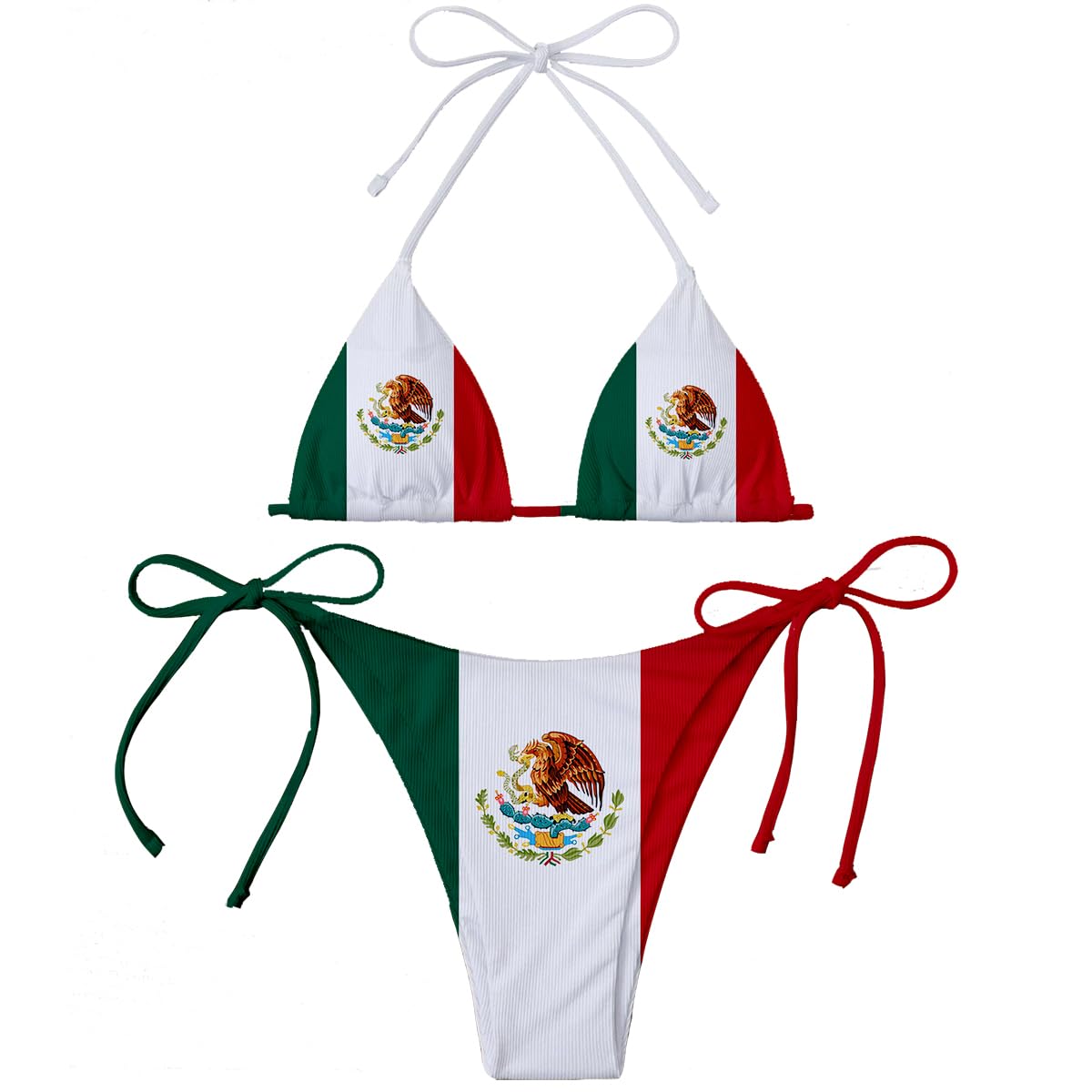 Photo 1 of Suohuicp Mexico Flag Women Micro Sexy Bikini Blue