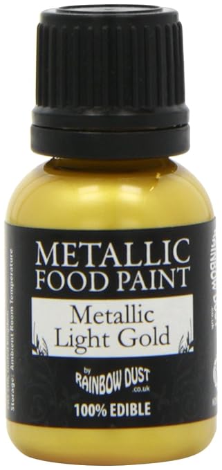 Rainbow Dust Metallic-Lebensmittelfarbe Gold Light, 1er Pack (1 x 25 ml)