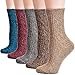 Field4U Women's Wool Knit Winter Socks 5-Pack - Twist,Medium