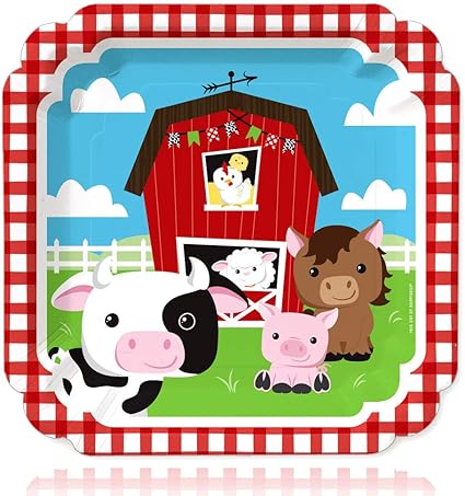 Amazon Com Big Dot Of Happiness Farm Animals Barnyard Baby