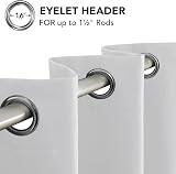 Deconovo Thermal Insulated Eyelet Curtains 66x90 Silver Grey 2 Panels view 7