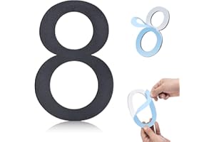 HOIUTER 6 Inch Self-adhesive House Numbers,Stainless Steel House Number for Outside,Big Modern House Numbers, Garden Door Address Numbers for House, 911 Visibility Signage (8)