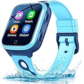 4G Kids Smart Watch for Boys Girls with GPS Video Call SOS Emergency Alarm Voice Message Waterproof Child Tracker Watch Phone Real-Time Tracking Geo-Fence Pedometer Anti-Lost 3-15 Birthday Gifts