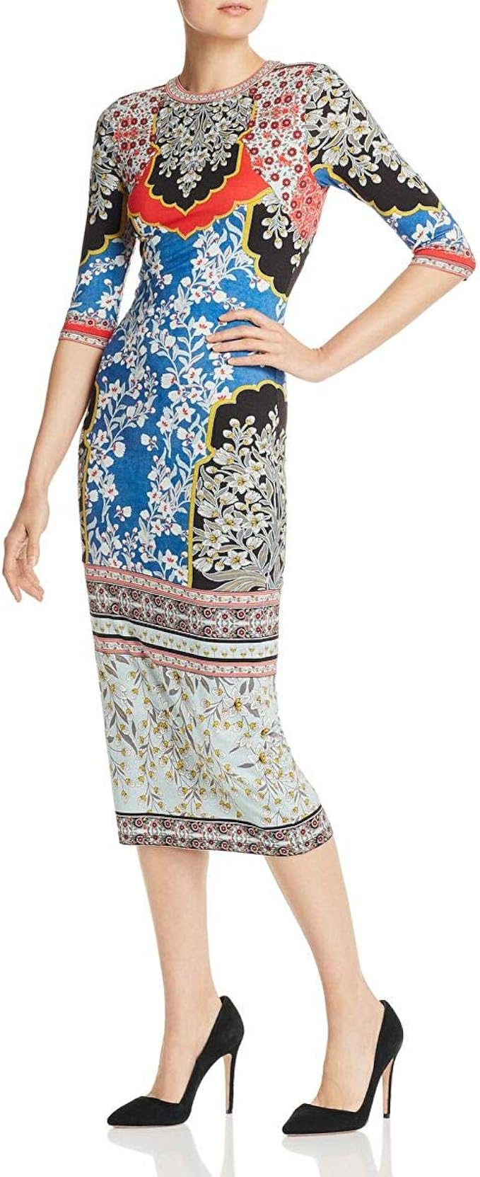 delora fitted midi dress