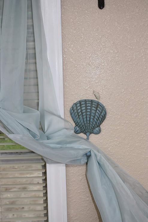 Amazon Com Set Of 4 Seashell Tie Backs Shabby Chic 7 Inch Cast