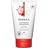 DERMA E Anti-Wrinkle Scrub – Anti-Aging Face Wash with Glycolic Acid and Vitamin A – Cleansing and Exfoliating Treatment Removes Makeup, Oil and Impurities, 4 oz