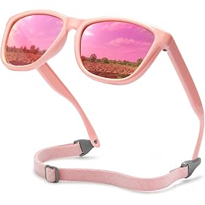 SEKKAF Polarized Baby Sunglasses for Boys Girls with Strap,UV400 Flexible Sun Glasses Toddler Infant Newborn Age 0-24 Months