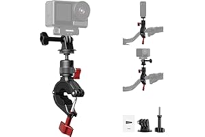 NEEWER Motorcycle Bike Handlebar Mount Compatible with GoPro DJI Osmo Action Cameras, Handle Bar Pole Clamp Holder with 360° 