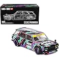 Diecast Collectibles Model Car Compatible with Kaido House 1:64 Datsun KAIDO 510 Wagon HKS V1 Oil Splash Pattern Limited Edition KHMG144