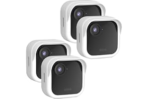 QOPOTO Silicone Case Cover for All-New Blink Outdoor 4 (4th Gen) - Weatherproof Protective Skin Cover with Hat Brim for All-New Blink Outdoor 4 Smart Security Camera (White, 4 Pack)