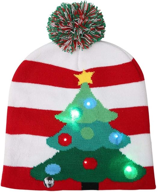 Regali Di Natale Unisex.Cappelli Di Natale Cappello Luminoso Lavorato A Maglia Unisex Con Stampa Per Feste Regali Di Natale Sport Camminata Jogging Bicicletta Stile Albero Di Natale Amazon It Amazon It