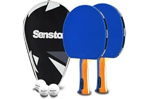 Senston Ping Pong Paddle Set of 2 - Table Tennis Paddles Set for Family Children Friends,Cost-Effective Table Game Set with A
