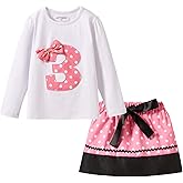 Mud Kingdom Little Girls Birthday Clothes Sets for Gifts Outfits