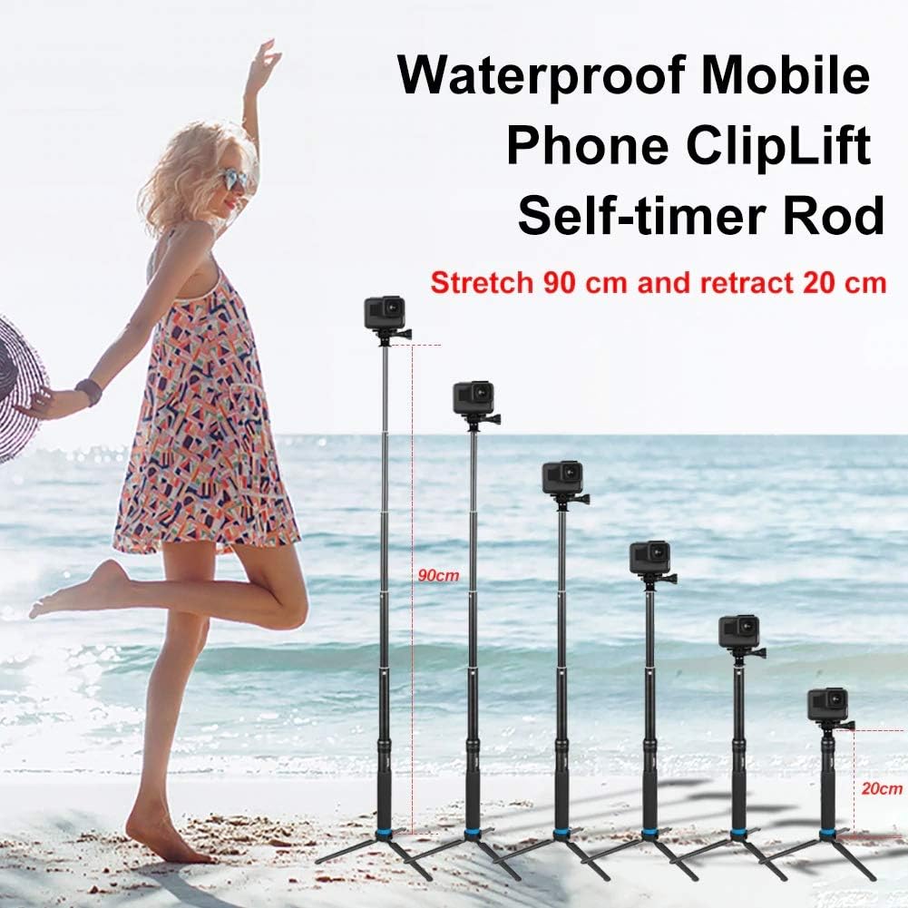 AFAITH Upgraded Pole for GoPro, Aluminum Alloy GoPro Selfie Stick with Stable Tripod Waterproof Handheld Monopod for GoPro Hero 8 Black/Hero 9 Black/7/6/5/4/ Osmo Action Camera/Xiao Yi Action Camera : Camera & Photo