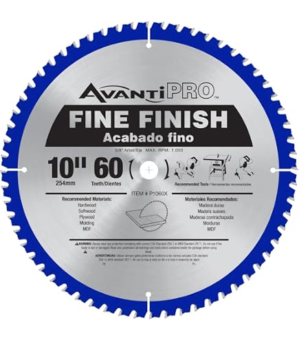 Oshlun SBW-120072N 12-Inch 72-Tooth ATB Saw Blade – Negative Hook, Thin Kerf, 1" Arbor, For Sliding Miter & Radial Arm Saws