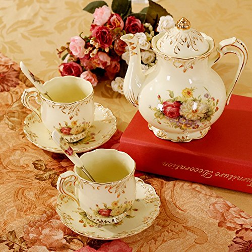 Dinner Sets HAIZHEN Coffee Set With 15 Pieces European Tea Sets Ceramic