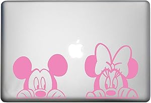 Walt Disney Mickey Mouse Sticker MacBook Air Pro Decal is a Mickey Mouse Decal. Laptop Size 11, 12, 13 and 15 inch. Looks Great with Your Mick Minnie Peeking Theme. Many Colors- Soft Pink