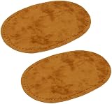 POFET 3 Pairs Sew On Suede Oval Elbow Knee Patches Brown Tan Blue view 3