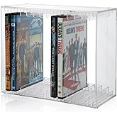 STORi Stackable Clear Plastic DVD Organizer with Rubber Feet | Rectangular Holder Perfect for Theater Room | Holds up to 14 Standard DVD Cases | Made in USA