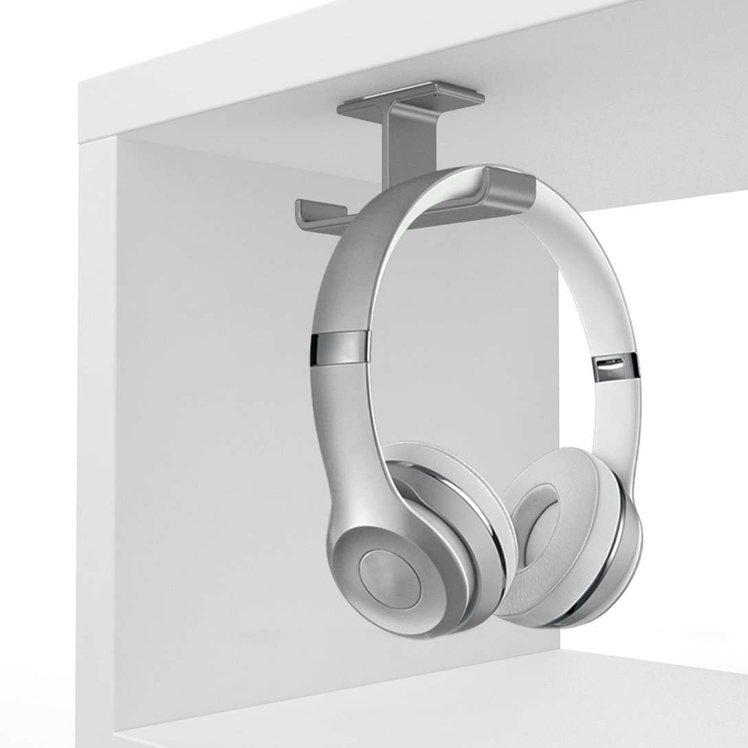 APPHOME Headset Holder With Aluminum 3M Adhesive Under Desk Headphone Stand For All Headphones