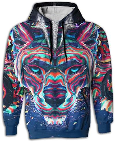 AngelTradin Hoodie Sweater Tiger Art Sublimation Full Print Exclusive Adult Hooded Sweatshirt Large