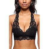 Mia Lace Bralette for Women, Unpadded and Unlined Wireless Bra, Perfect Racerback Everyday Lingerie