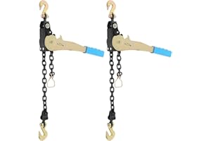 Knwigoe EZ Ratchet Chain Binder 1/4-5/16 '' 2500 lbs Heavy Duty Tie Down Hauling Chain Binder with G70 Grab Hook Easy Ratcheting Chain Load Binder for Flatbed Trailers Trucks Vehicles 2Pack