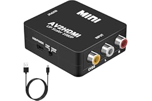 VIXLW RCA to HDMI Converter, AV to HDMI Converter, Mini RCA Composite CVBS Audio Video Converter Supports PAL/NTSC Compatible