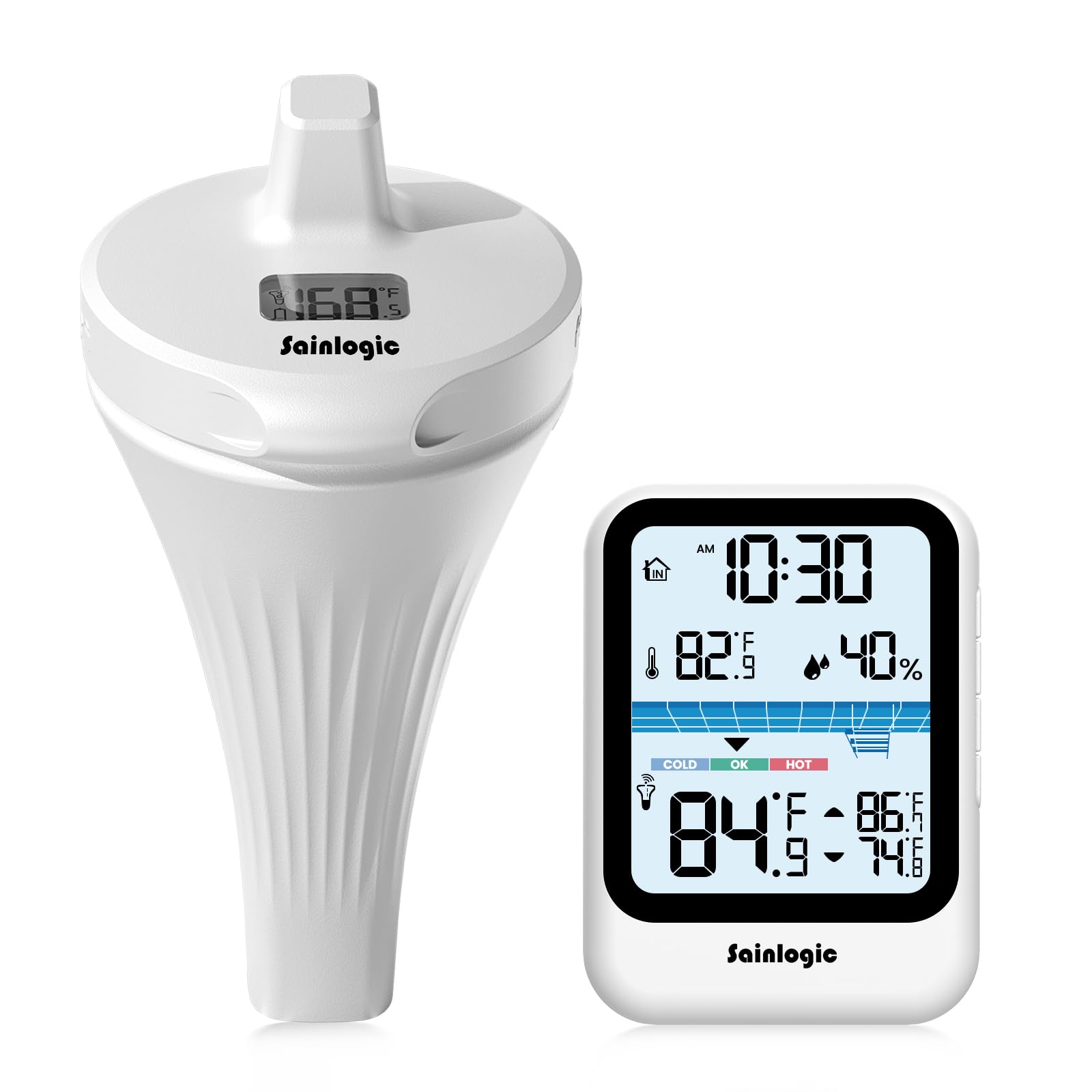 Photo 1 of Sainlogic Wireless Pool Thermometer Floating Easy Read, High Precision Outdoor Pool Thermometer Floating, IP68 Waterproof Swimming, for Hot Tub, Fish Tank, Ponds, Patio, Aquarium