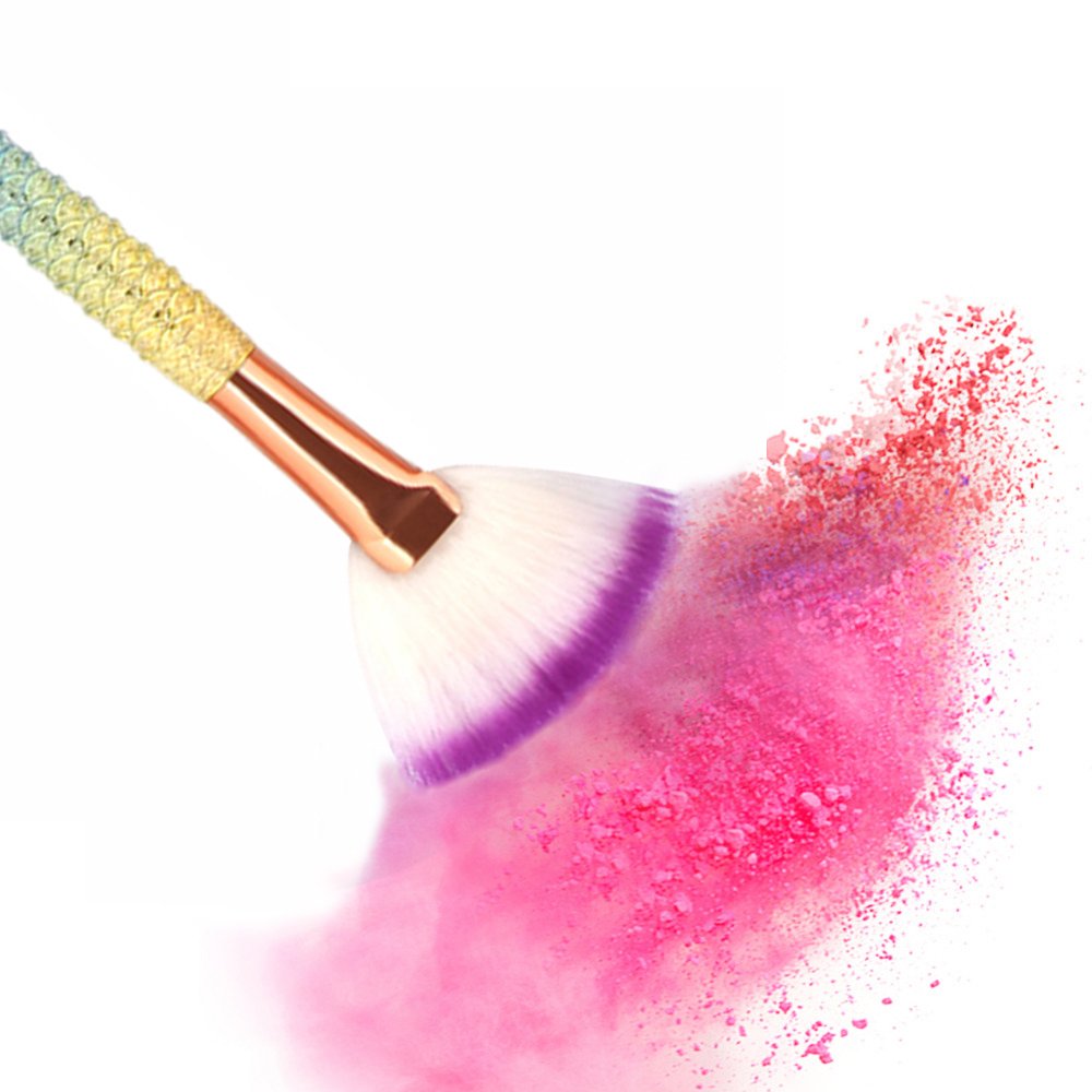 Eye Makeup Brushes 10 Pcs Mermaid Makeup Brush Set Eyeshadow Eyeliner Lip Eyebrow Blending Professional Eye Brush With Silky Soft Bristles
