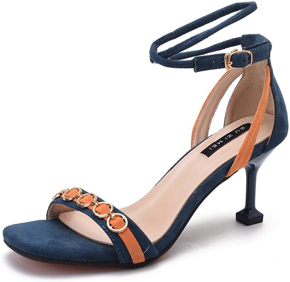 navy heeled sandals