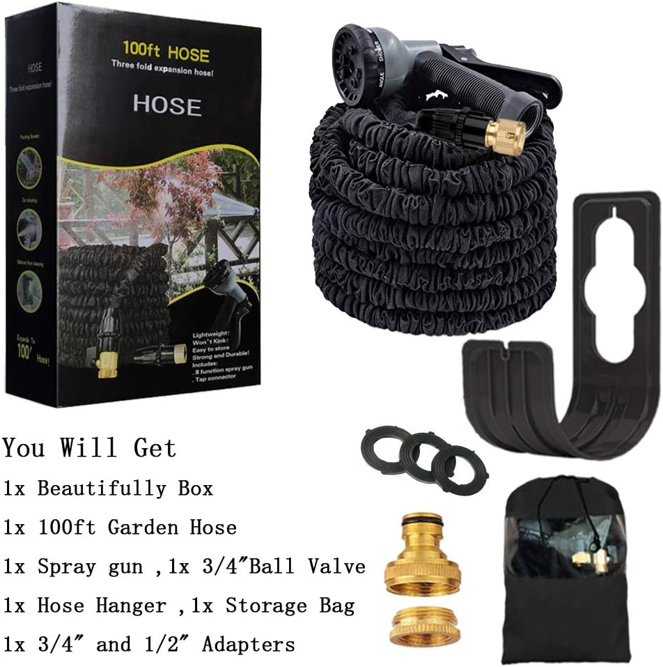 100FT Hose Pipe Expandable Garden Hose, Flexible Hose with 3 Layer Latex cores,8 Function Spray Hoses Nozzle - Image 3