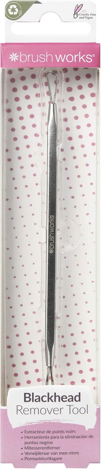 Brushworks Black Head Remover Tool, Silver