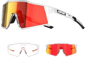 KAPVOE Photochromic Cycling Glasses MTB Clear Mountain Bike Transition Bicycle Sunglasses for Men Women - K9022