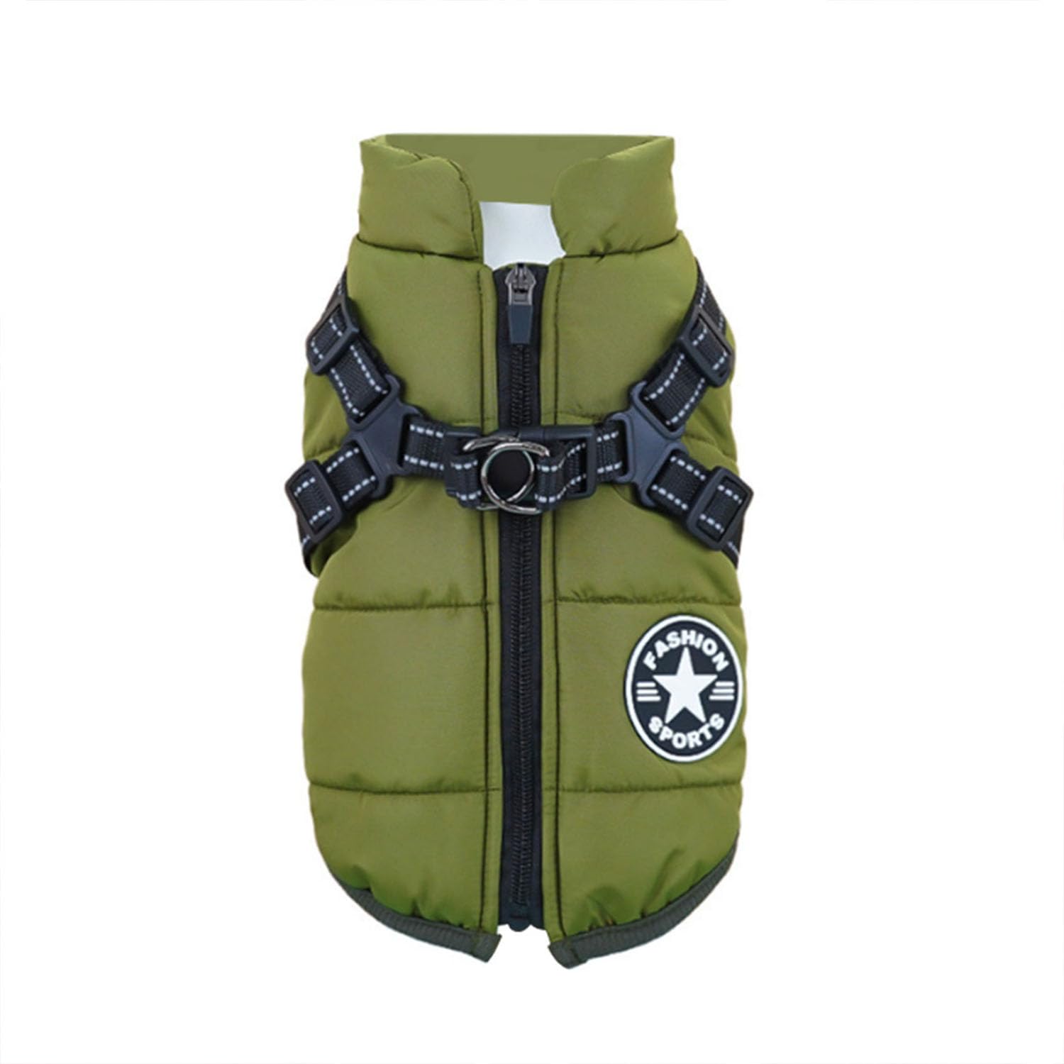 Eezita Winter Puppy Coat waterproof, reflective jacket to keep small pets warm and visible in snow rain,for Small, Medium Dogs (green XXL)