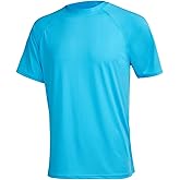 Satankud Men's UPF 50+ Rashguard Swim Tee Short Sleeve Running Shirt Swimwear Swim Hiking Workout Shirts