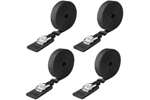 Boncas Sturdy 16-foot-by-1-inch Tie Down Strap Lashing Strap Cargo Tie-down Strap Padded Cam Lock Buckle 4 Pack