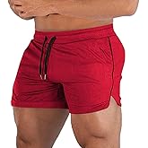 EVERWORTH Men's Athletic Shorts Gym Workout Short Shorts Casual Shorts Running Bodybuilding 5 Inch Inseam Shorts