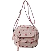 Cute Purse for Women Strawberry Bag Corduroy Tote Bag Work Messenger Bag Cute Crossbody Bag Handbags Everyday Bag