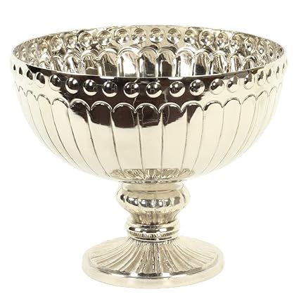 Koyal Wholesale Metal Pedestal Bowl Floral Compote Vase For