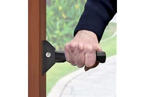 iGuerburn Doorway Flip Assist Handle, Door Assistant Support Grip Handle, Doorway Stair Assist Grab Bar for Elderly or People Who with Balance Issues - Supports Up to 300 Pounds (Black)