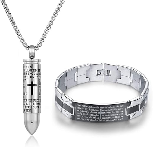 Amazon レッドダイス メンズネックレス ネックレス ペンダント 人気 男性用 チェーン チェーンネックレス シルバーネックレス 大きめリング 銀 銃弾ネック ブレス 銀 ネックレス 通販