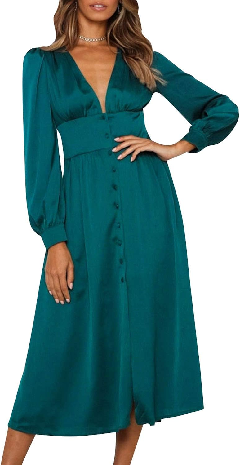 green silk cocktail dress