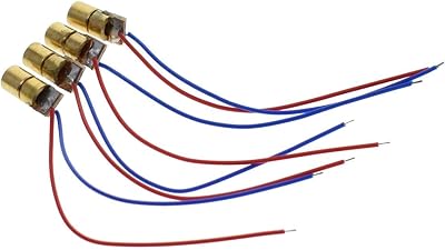 ZHONGJIUYUAN 100x Mini Red Laser Dot Diode Module 650nm 5V 5mW 6mm Copper Tube
