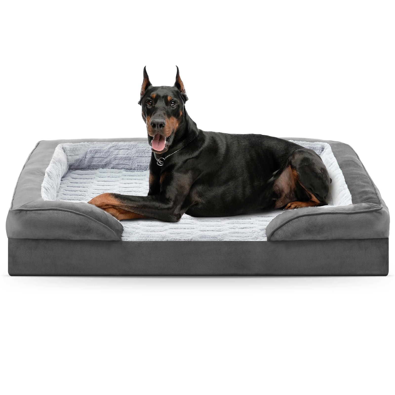 FURTIME Orthopedic Dog Bed for Extra Large Dogs - XL Waterproof Dog Sofa Bed, Ultra Comfy Supportive Foam Pet Bed with Removable Washable Cover, Jumbo Dog Bed with Nonskid Bottom Image